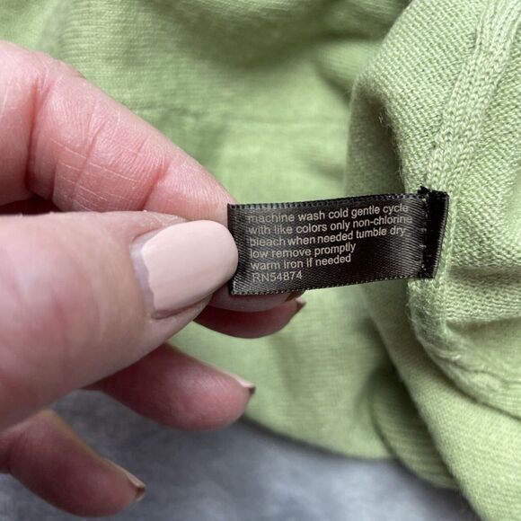 The Limited Merino Wool Blend Sweater Womens S Sage Green V Neck Lightweight - Picture 5 of 9